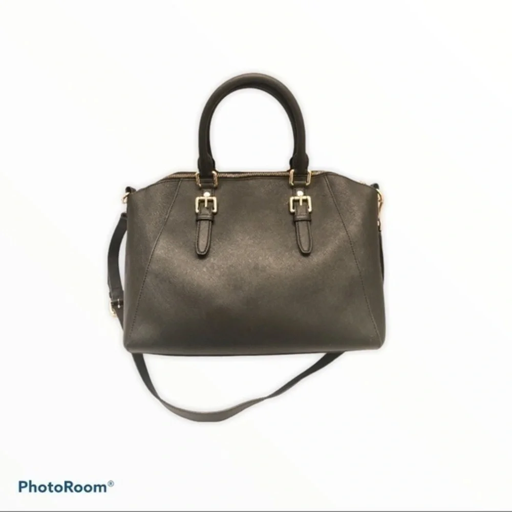 Michael kors black two way zipper bag satchel